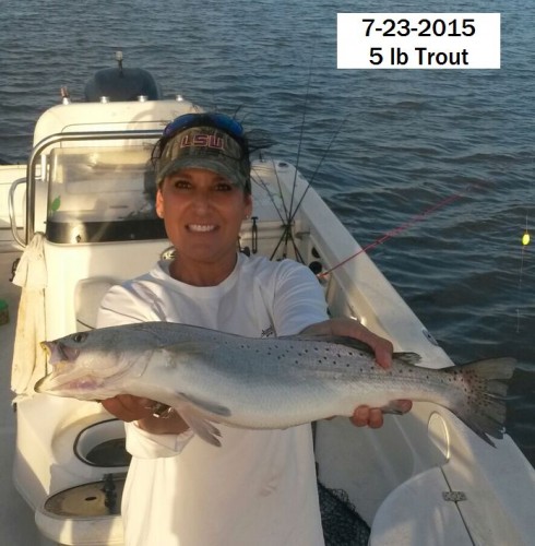 Robert W. Wife's 5 lb Trout 7-23-2015