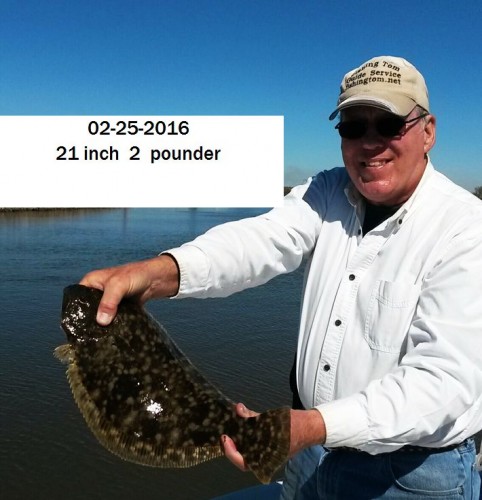 Captain Tom 21 in. 2 pound Flounder 02-25-2016